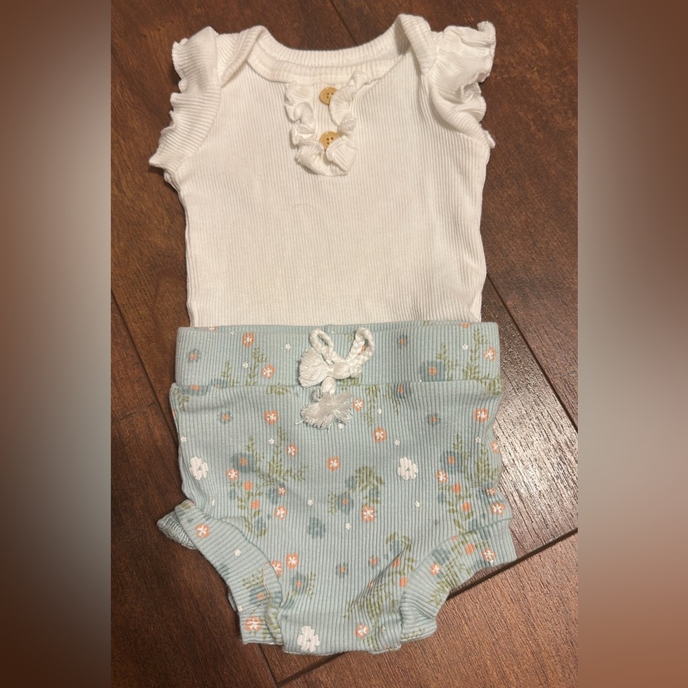 Floral Baby Bloomers and Top Set